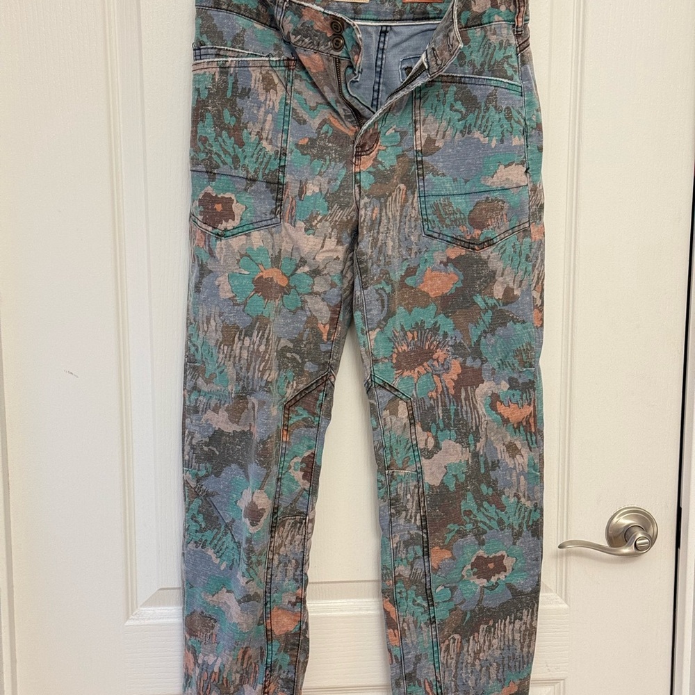 Floral Patterned Jeans From Anthropologie